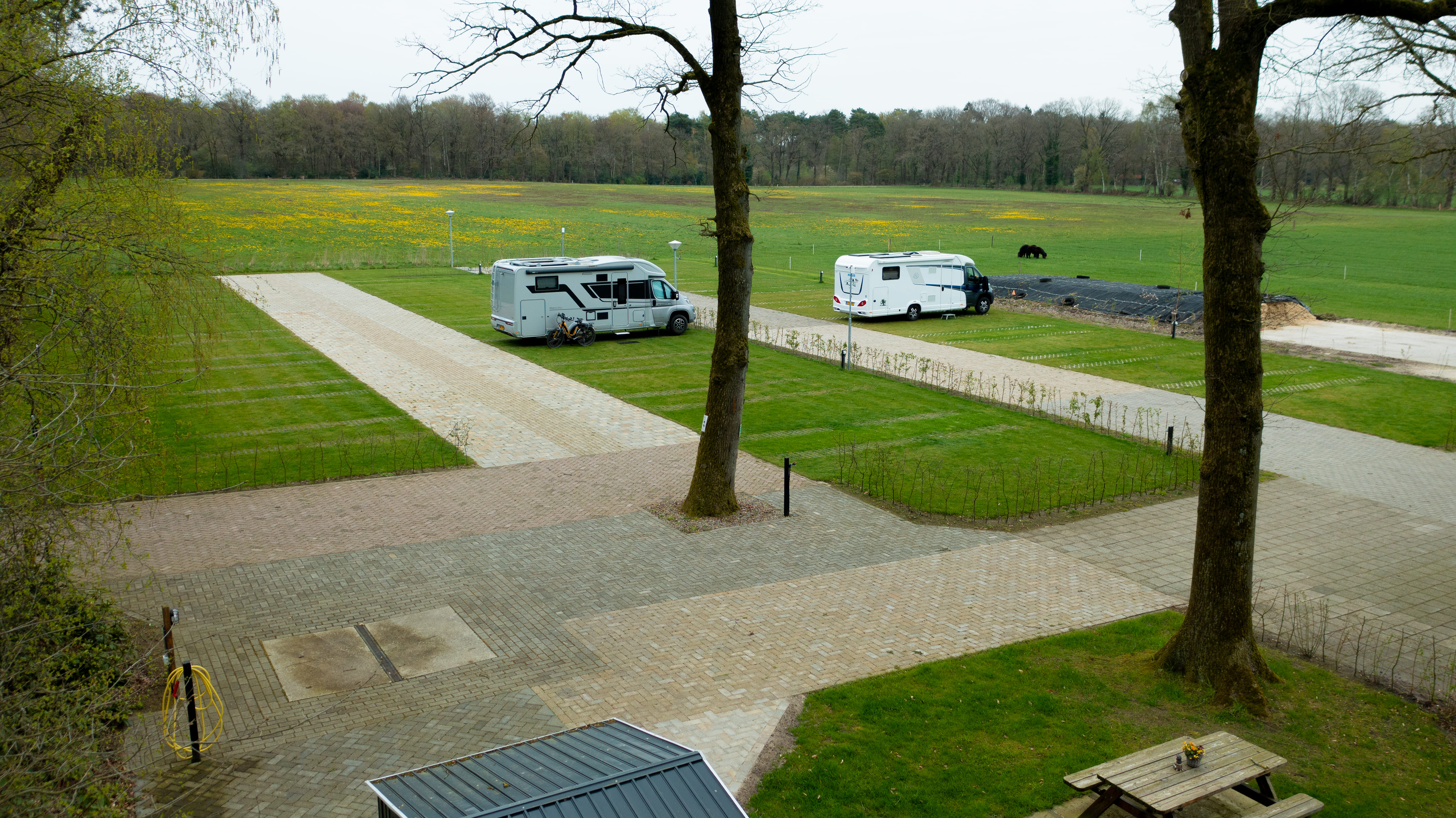 Camperplaats avondlicht